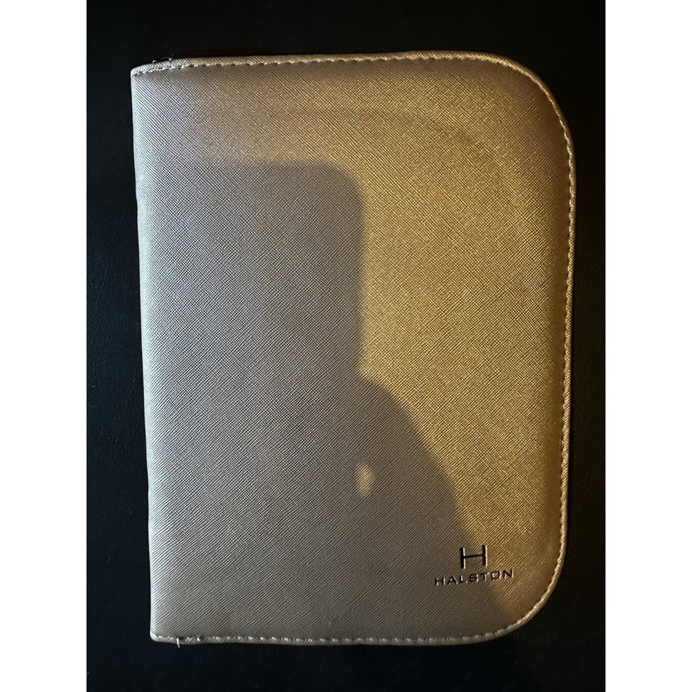 Halston Jewelry Case Zippered Travel Organizer Rose Gold NWOT Size 9" H x 7" W